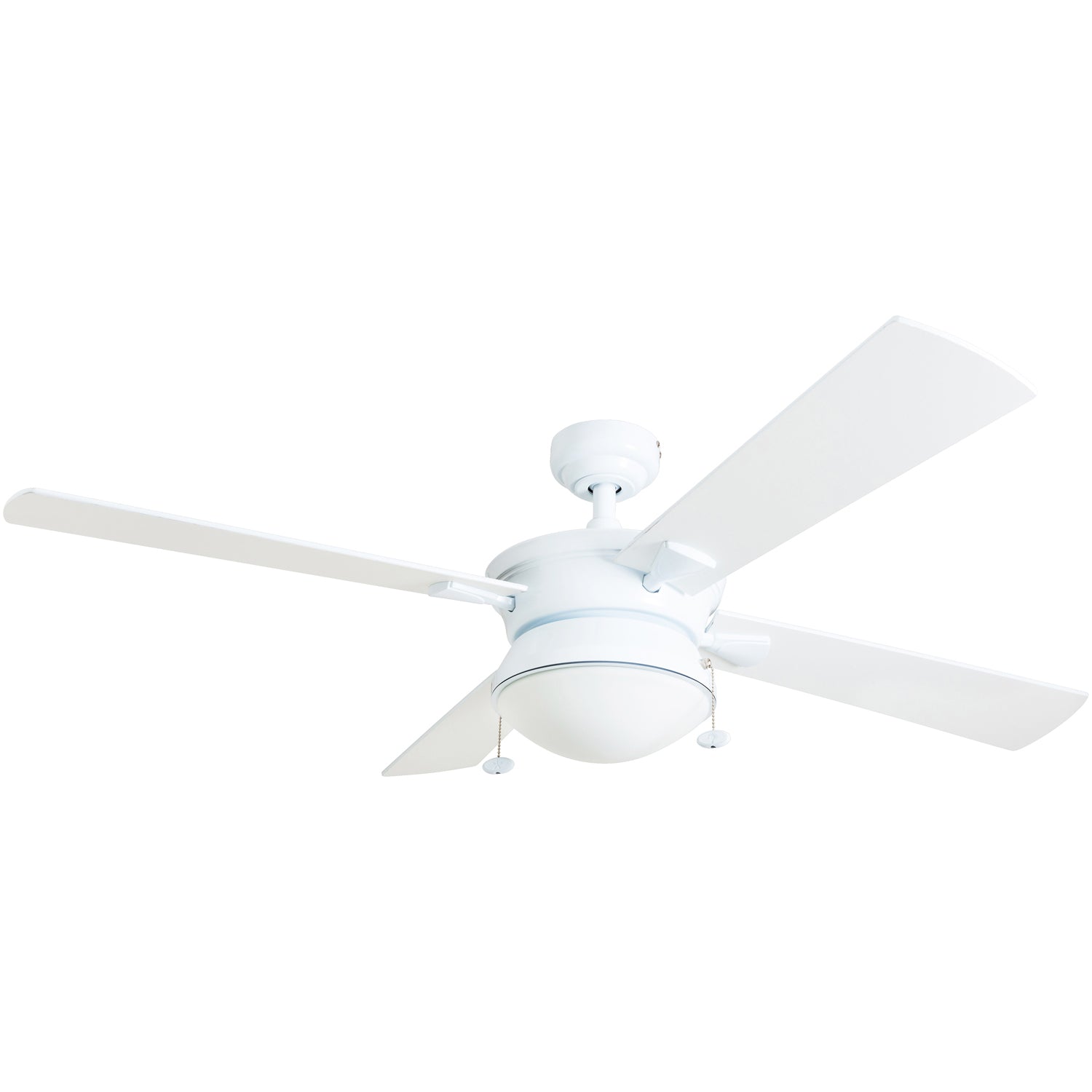 52 Inch Auletta White Ceiling Fan with Pull Chain - Indoor/Outdoor Use for Living Room, Bedroom, Patio & Porch