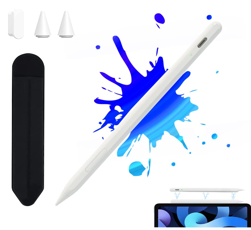 Premium Stylus Pen for iPad (2018-2023 Models) - Palm Rejection & Tilt Sensitivity, Magnetic Apple Pencil Alternative for iPad Pro 11/12.9