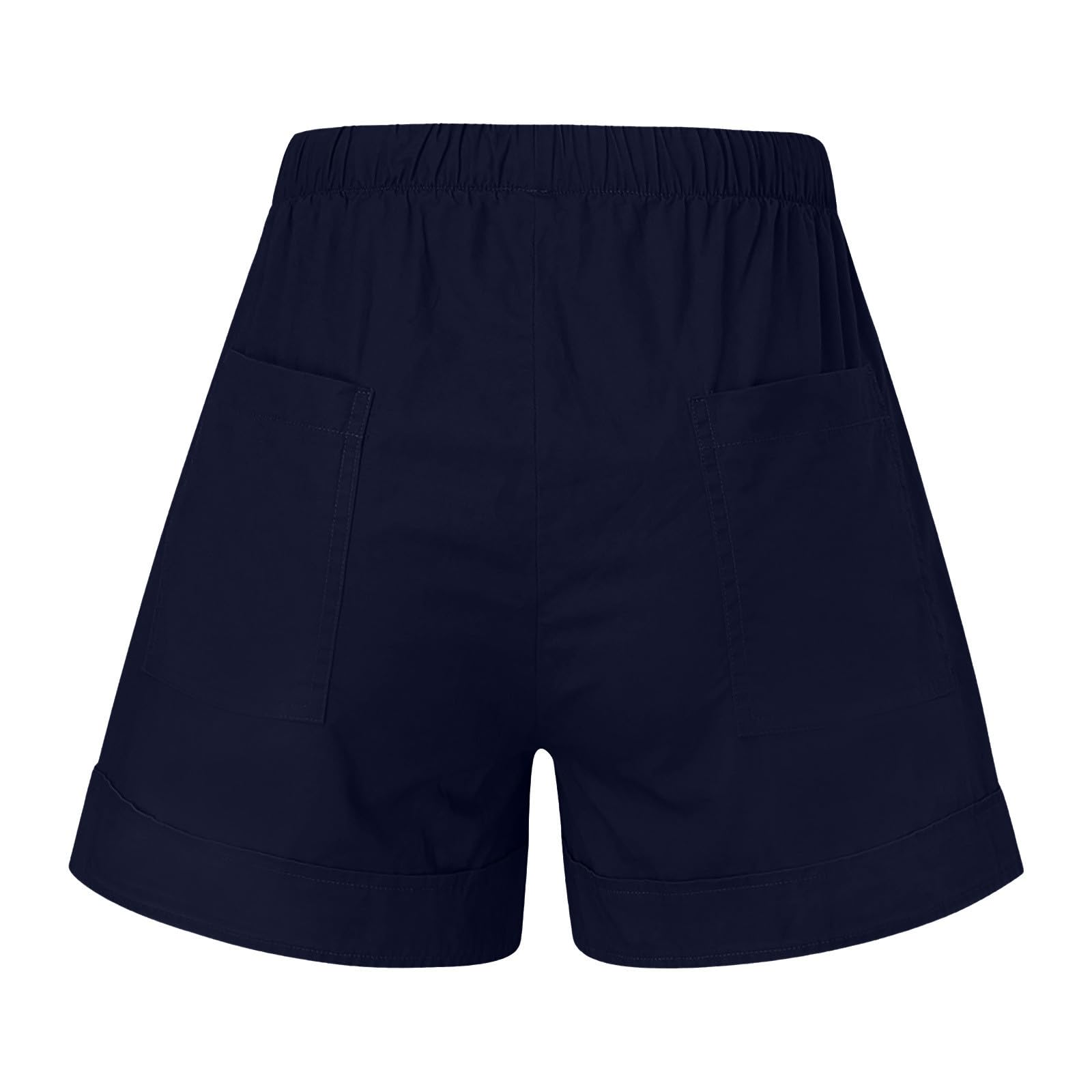 Women's Casual Elastic Waist Shorts with Pockets - 2024 Summer Trendy Beach Shorts with Drawstring | Perfect for Vacation, Travel, and Outdoor Activities