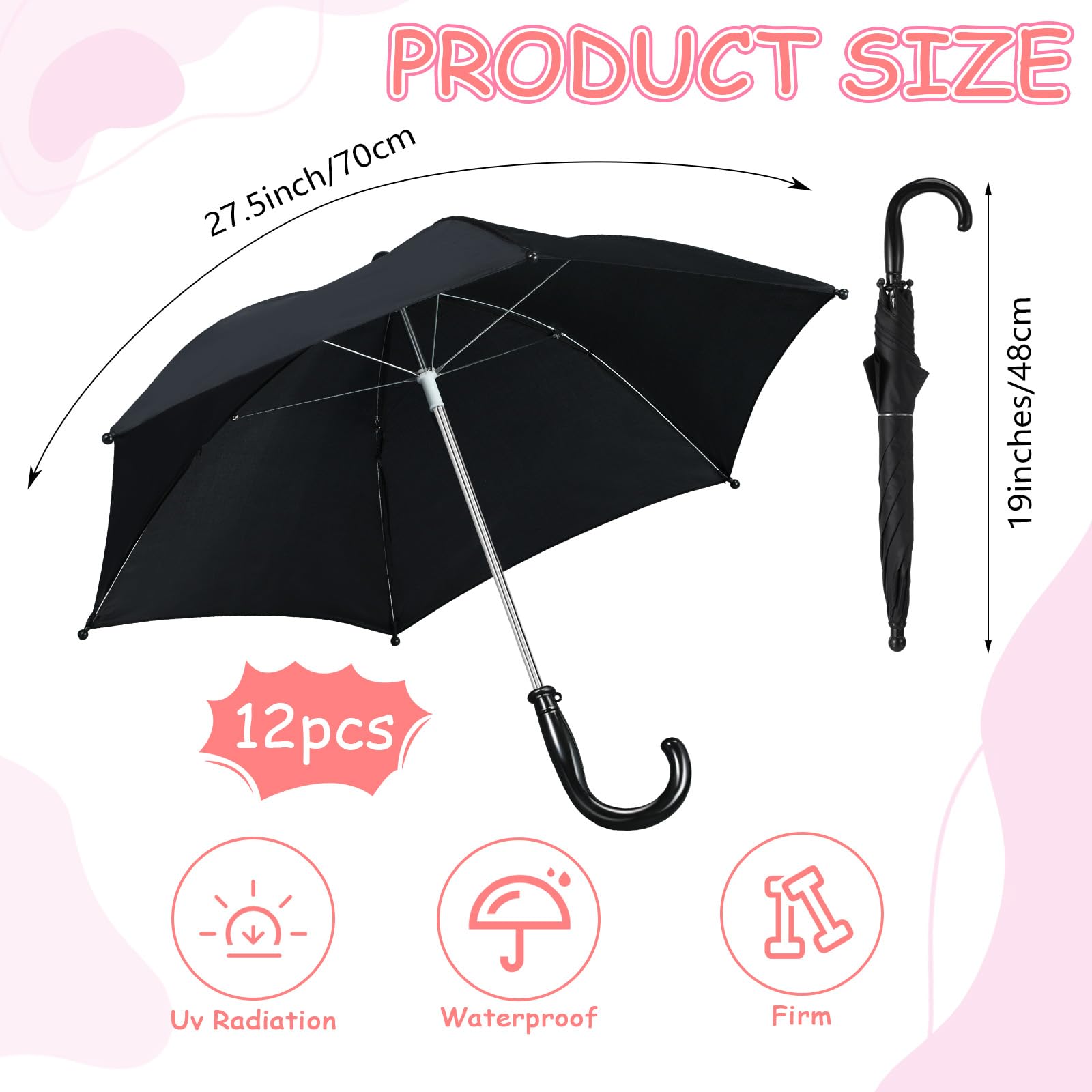 12 Pack DIY Second Line Umbrella Parasols - Wedding, Bridal & Masquerade Party Decorations - Perfect for Mardi Gras, Carnival & Outdoor Celebrations