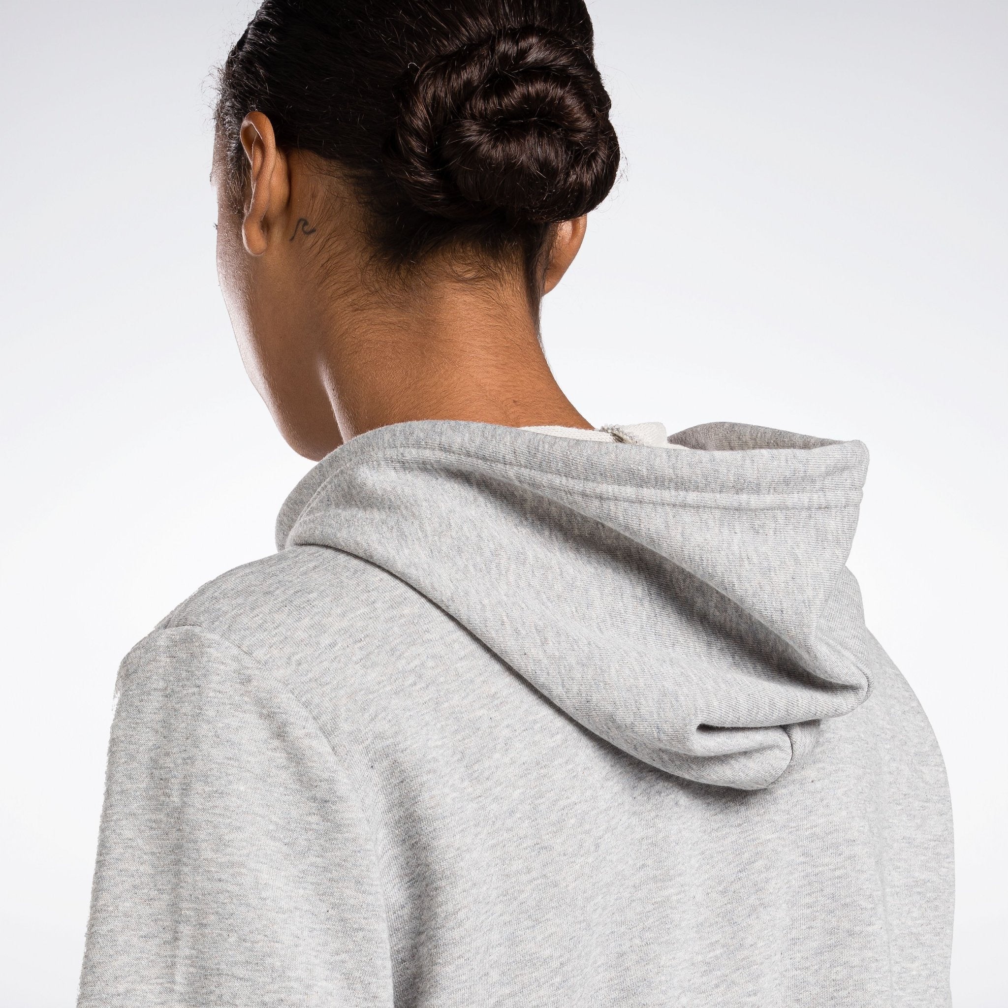 Reebok ID SL French Terry Full-Zip Hoodie - Medium Grey Heather | Men's Casual Wear for Gym, Running & Everyday Comfort
