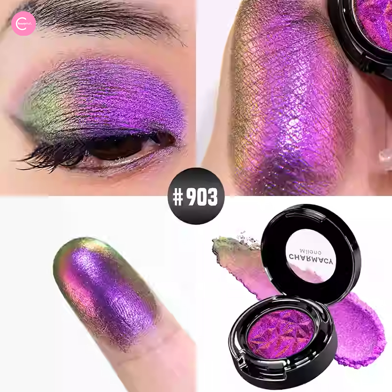 CHARMACY Chameleon Shimmer Single Eyeshadow - Long Lasting Metallic & Pearlescent Eye Makeup - Perfect for Day to Night Looks, Parties & Special Occasions