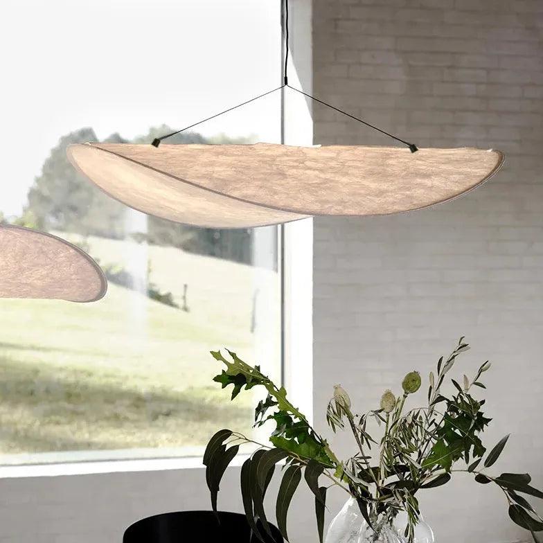 Modern Silk Oval Pendant Light - Minimalist Ceiling Lighting Fixture for Dining Room, Kitchen, or Bedroom Decor