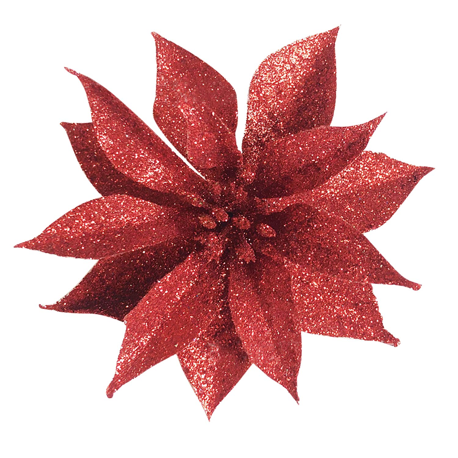 24 Pack Artificial Poinsettia Flowers - 3.75