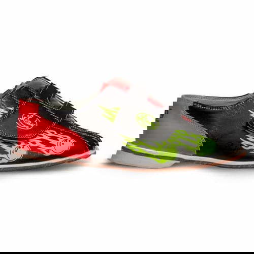 Linds Glow Balls of Fire Men's Velcro Bowling Shoes for Rent - Perfect for League Play & Casual Bowling Nights