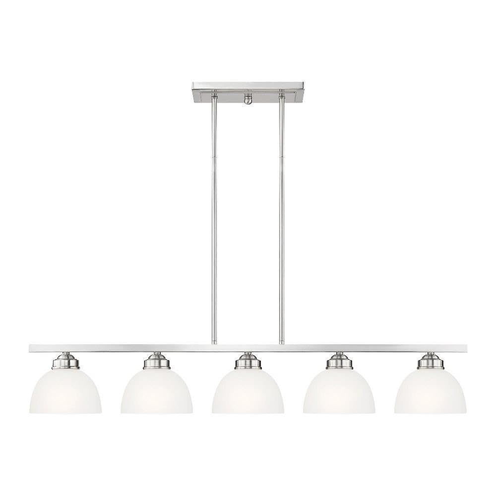Livex Lighting 4227-91 Somerset Island 3-Light Brushed Nickel Chandelier - Modern Ceiling Light Fixture for Dining Room, Bedroom, or Living Room Decor