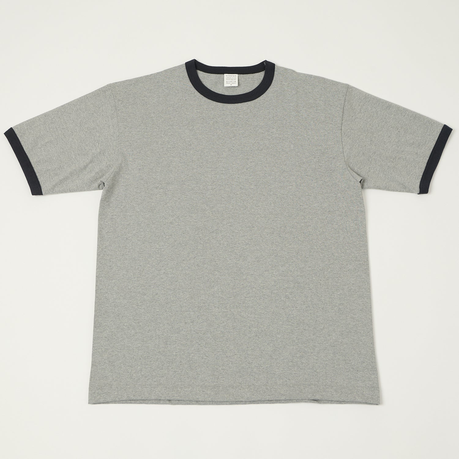 Vontade Ringer T-Shirt for Men & Women - Soft Cotton Blend, Grey & Ink Color - Perfect for Casual Wear, Outings & Everyday Comfort