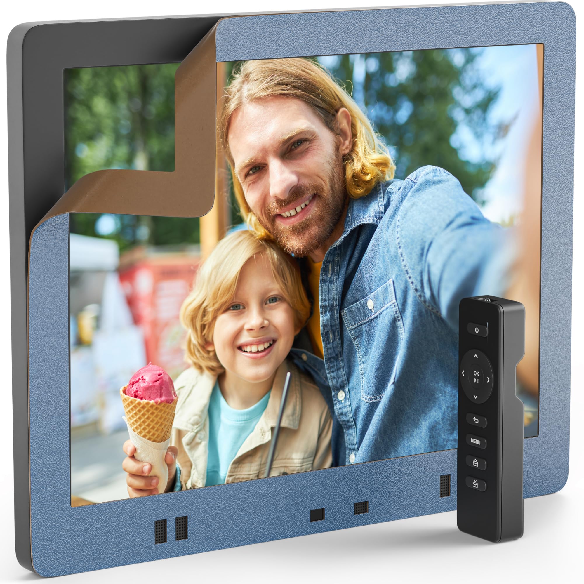 Pix-Star 15 Inch Digital Photo Frame Skins - Blue, Protective Cover for Displaying Family Photos, Perfect for Home & Office Decor