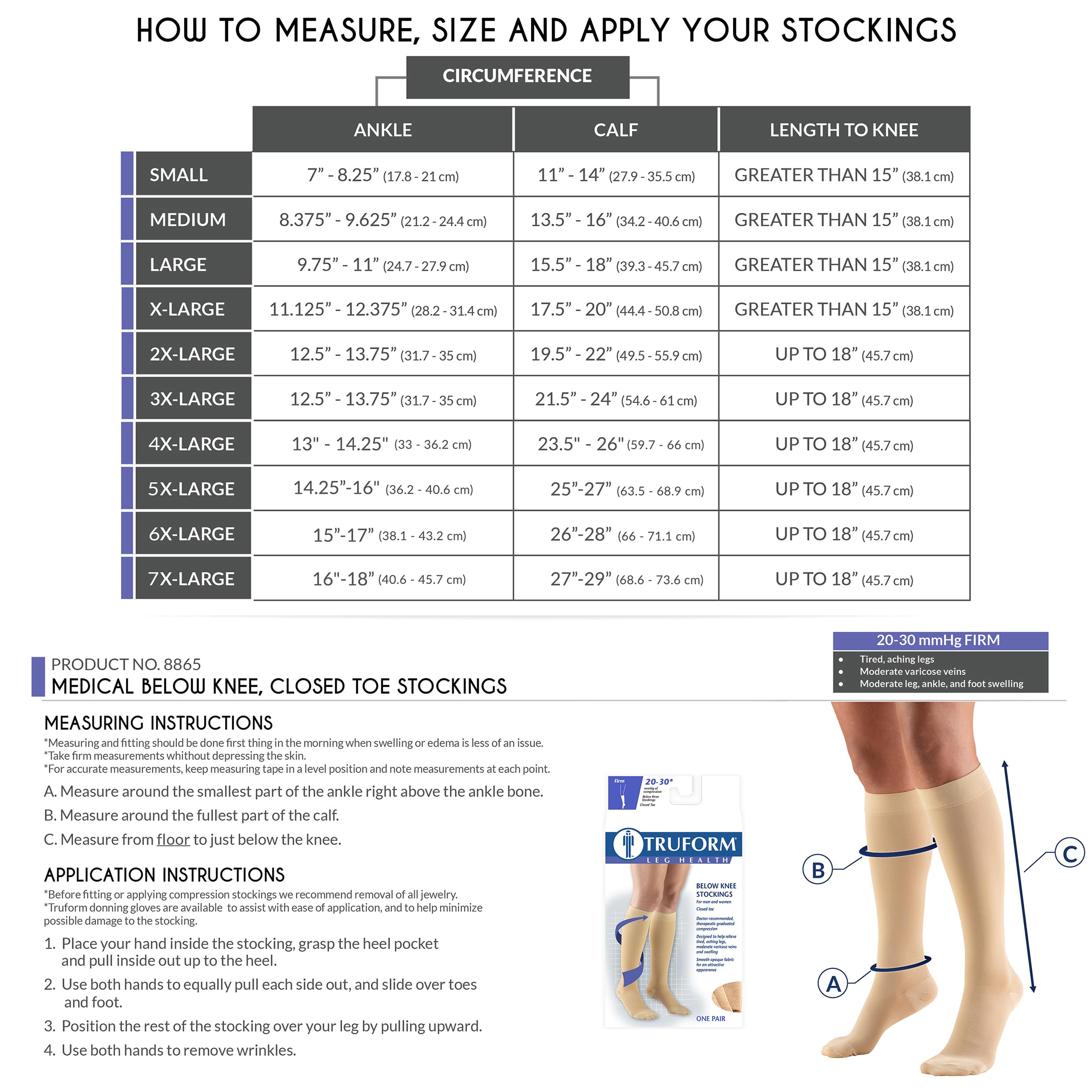Truform 20-30 mmHg Compression Socks for Men & Women - Knee High Support Stockings with Closed Toe - Beige Small Size - Ideal for Circulation, Varicose Veins & Travel Comfort