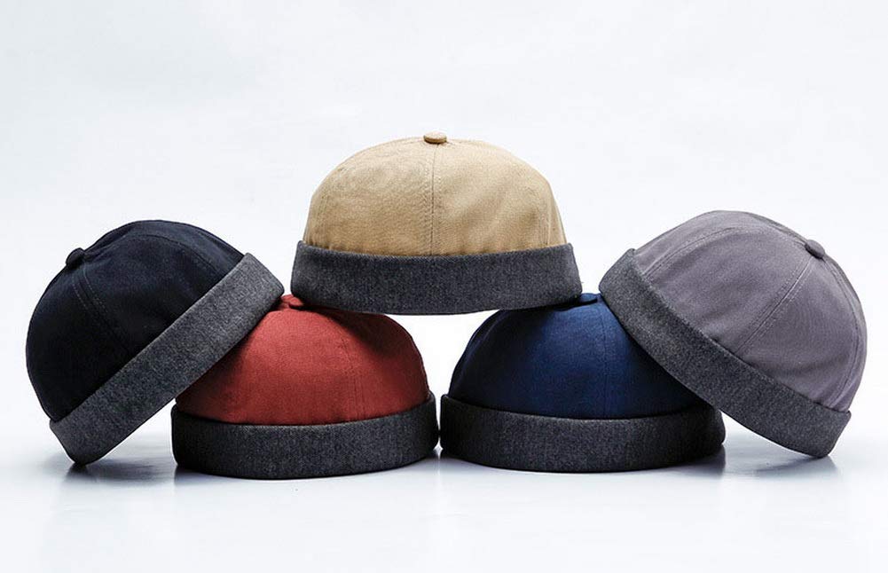 Unisex Skull Cap Sailor Hat - Retro Rolled Cuff Brimless Beanie for Men & Women | Winter Warm Knit Hat for Outdoor Activities, Sports & Fashion