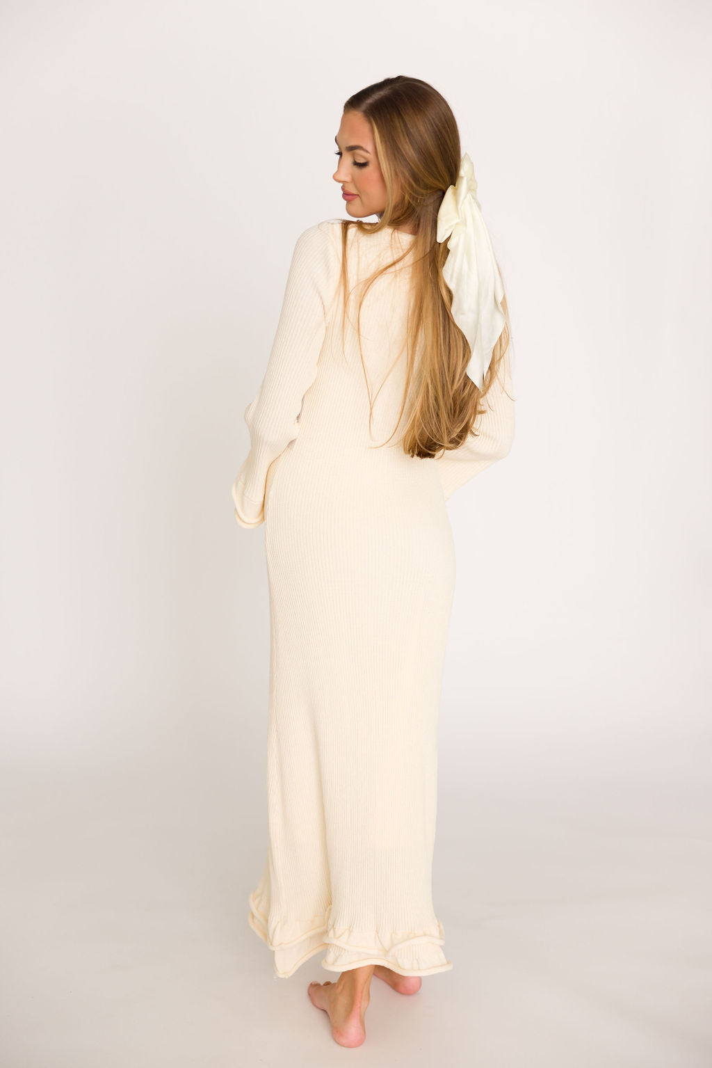 Arlet Ivory Maternity Dress - Bump Friendly & Comfortable for Pregnancy, Nursing, and Special Occasions