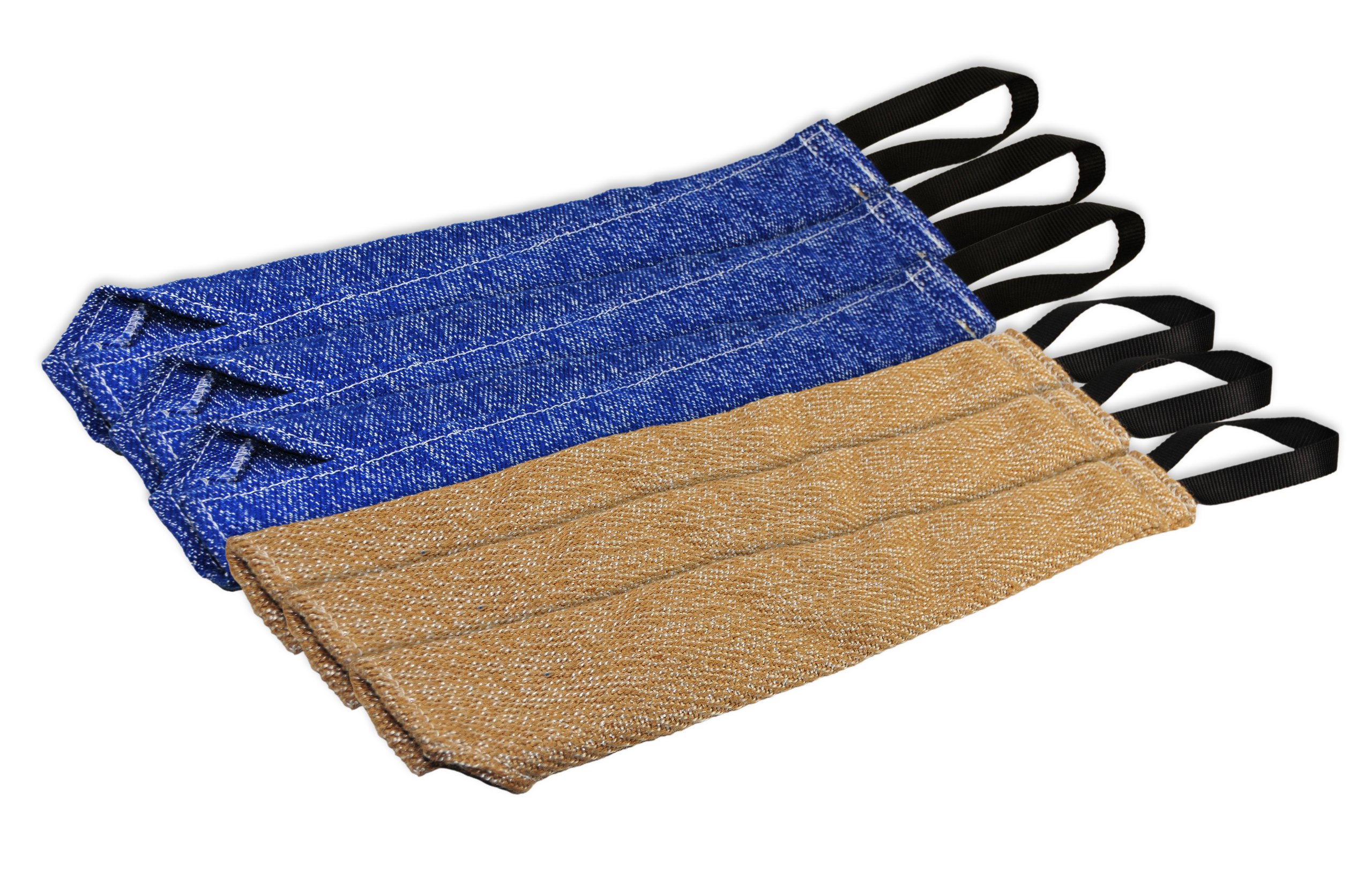 Dean & Tyler 6-Pack Bite Rags for Dogs - 3 Leather & 3 French Linen Chew Toys (24-Inch) - Durable Training & Play Accessories for Aggressive Chewers, Puppy Teething, and Obedience Training
