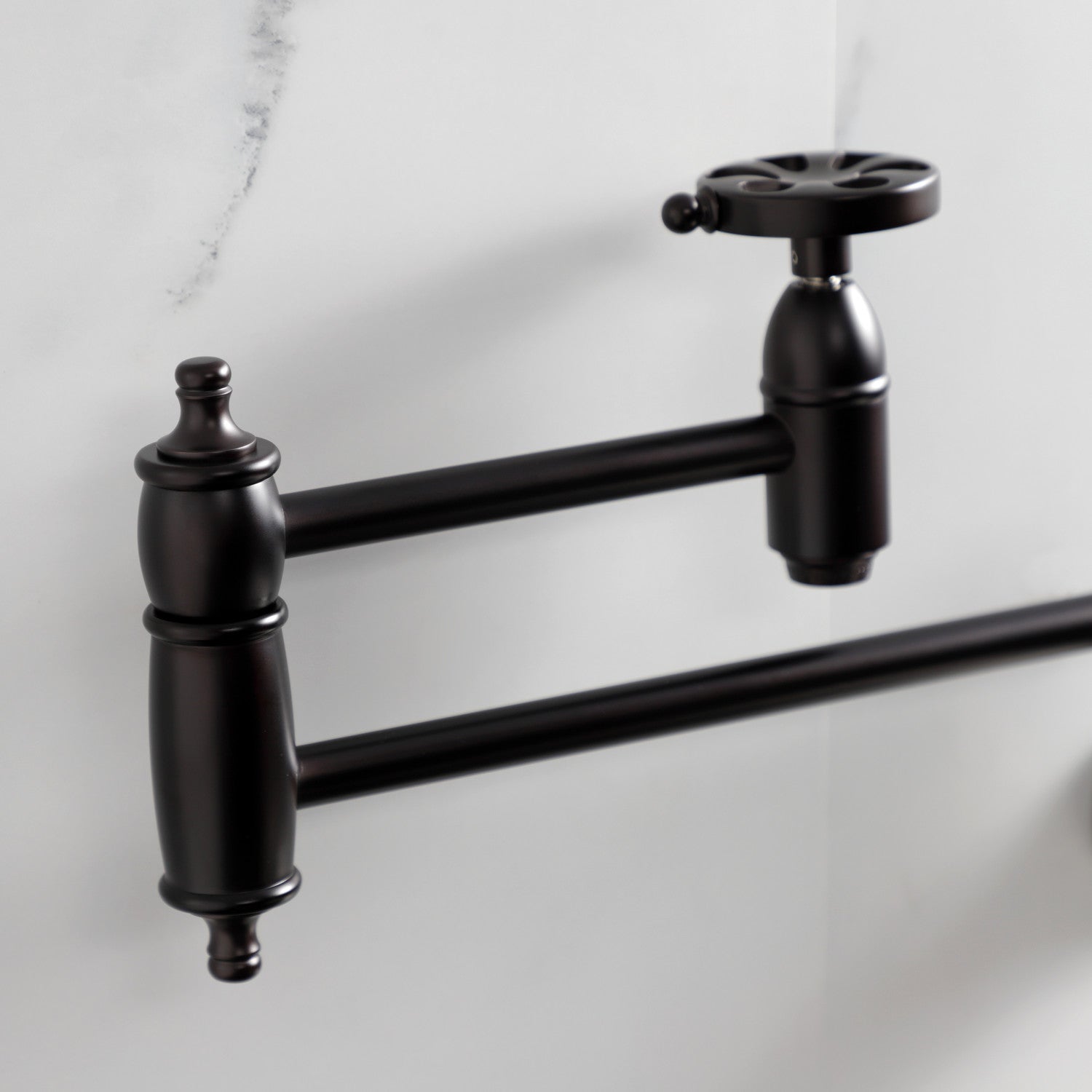 Belknap KS3105RX Oil Rubbed Bronze Wall Mounted Two Handle Pot Filler Faucet - Perfect for Kitchen Sink, Stove & Cooking Area