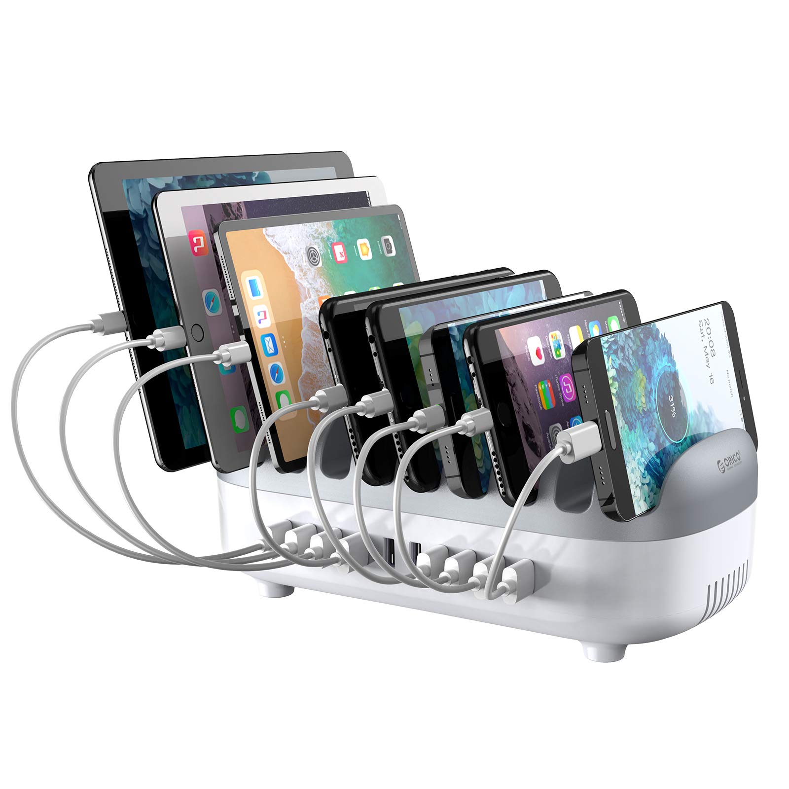 120W 10-Port USB Charging Station for iPhone iPad Tablet - Home & Office Use