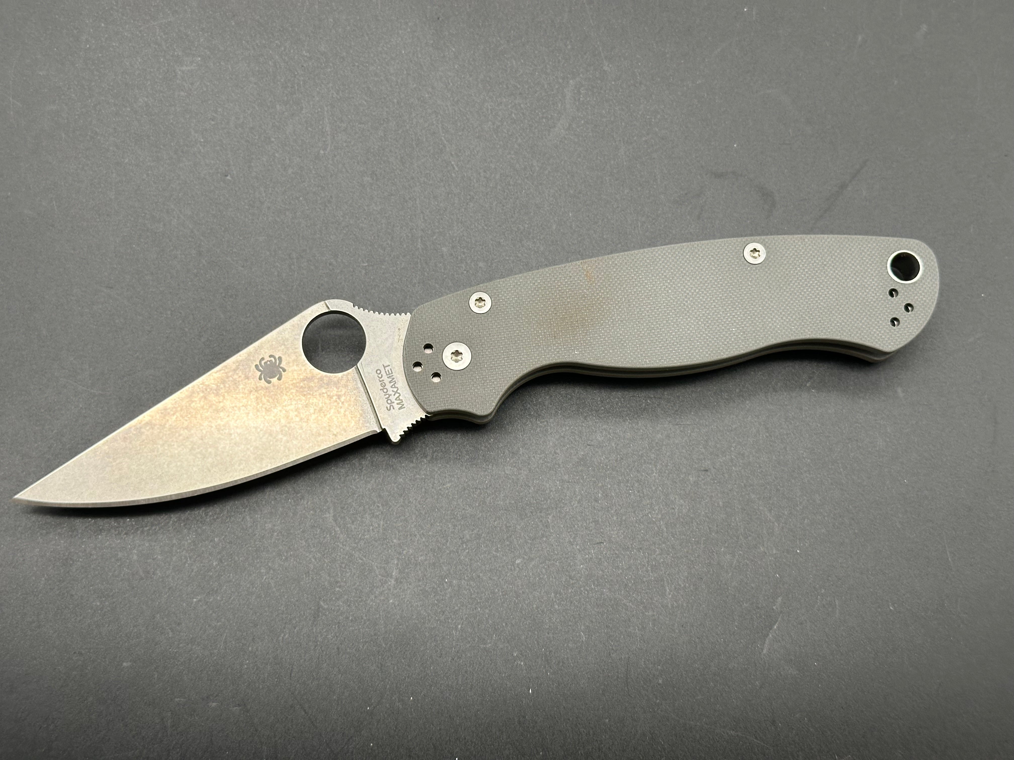 Spyderco Paramilitary 2 Folding Knife - Dark Gray G-10 Handle, CPM-S30V Steel Blade - EDC, Camping, Survival & Outdoor Activities