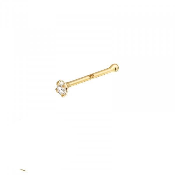 14K Gold 4 Prong Nose Stud - 1.5mm Thin Hoop Ring for Women - Perfect for Everyday Wear & Special Occasions