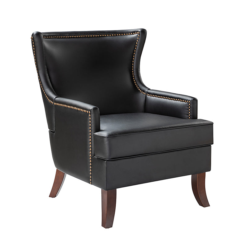 Mid Century Modern Vegan Leather Accent Armchair - Aurelia Stylish Lounge Chair for Living Room, Office & Reading Nook