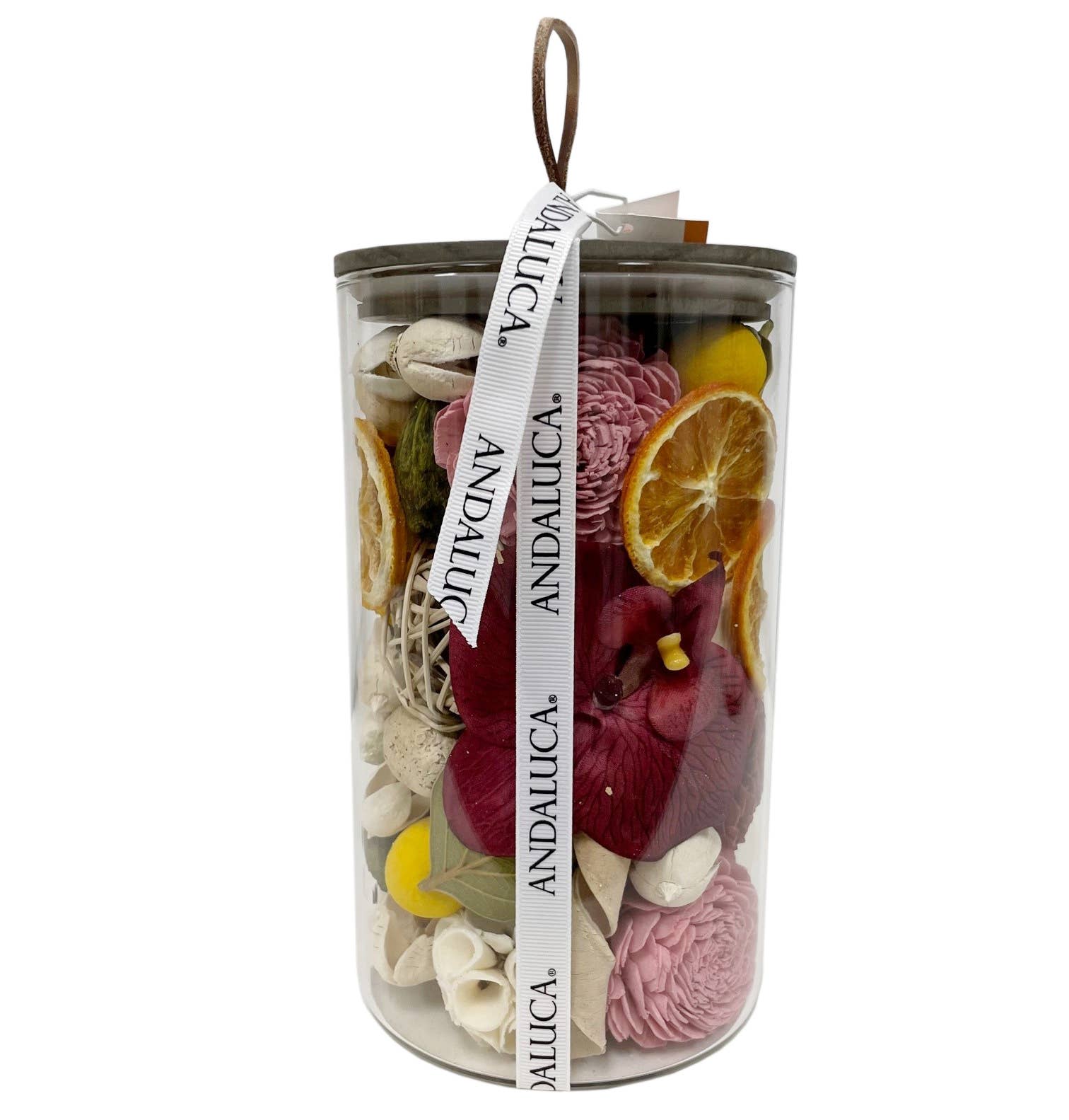 Andaluca Forbidden Flower Oasis Potpourri Jar - Long-Lasting Fragrance for Home, Bathroom & Office Decor | Aromatherapy & Relaxation Gift Idea