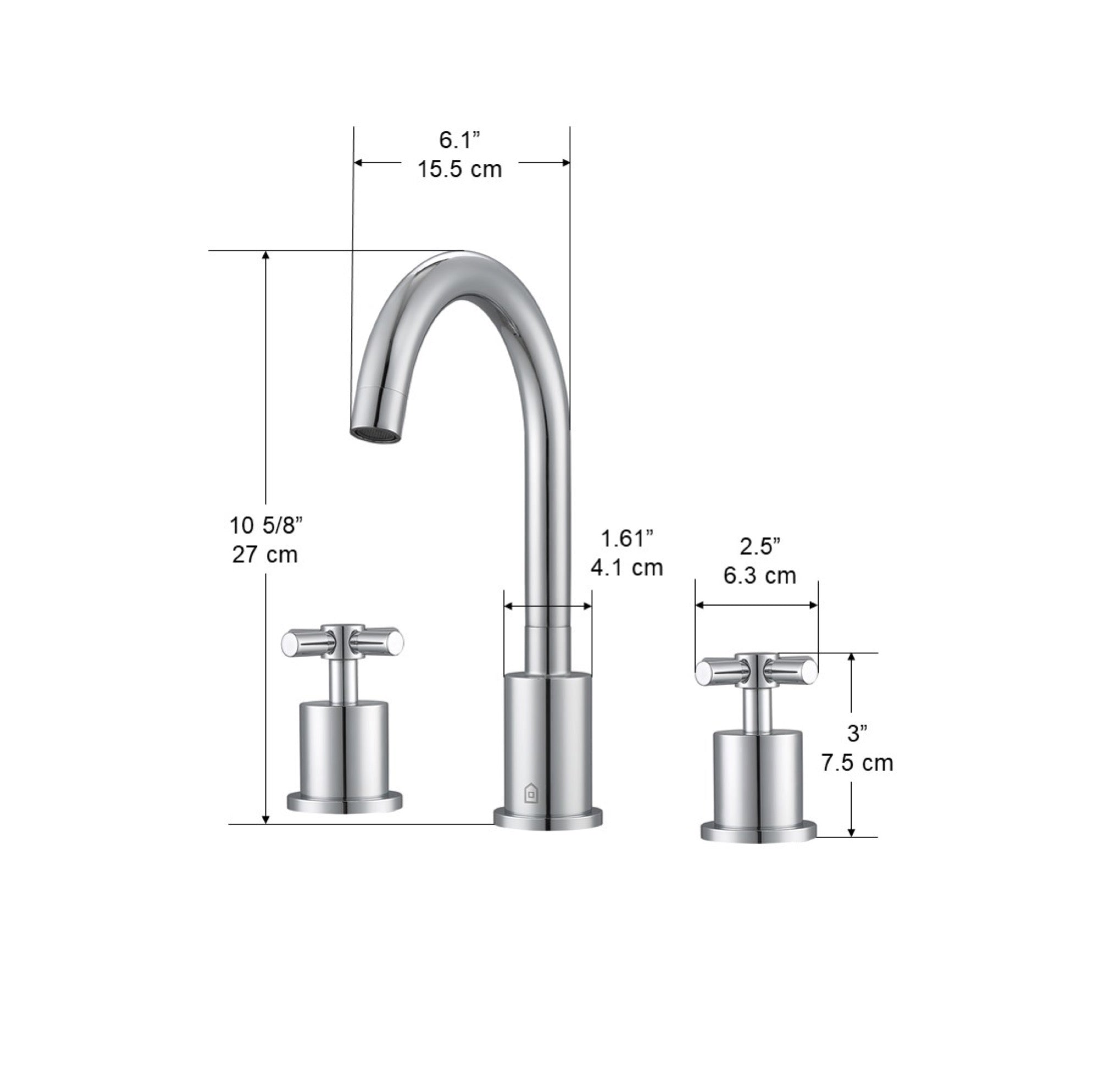 Prima 3 Widespread Double Handle Bathroom Faucet - Brushed Nickel Bathroom Sink Faucet with Pop-Up Drain Assembly - Perfect for Modern Bathroom Vanities and Powder Rooms
