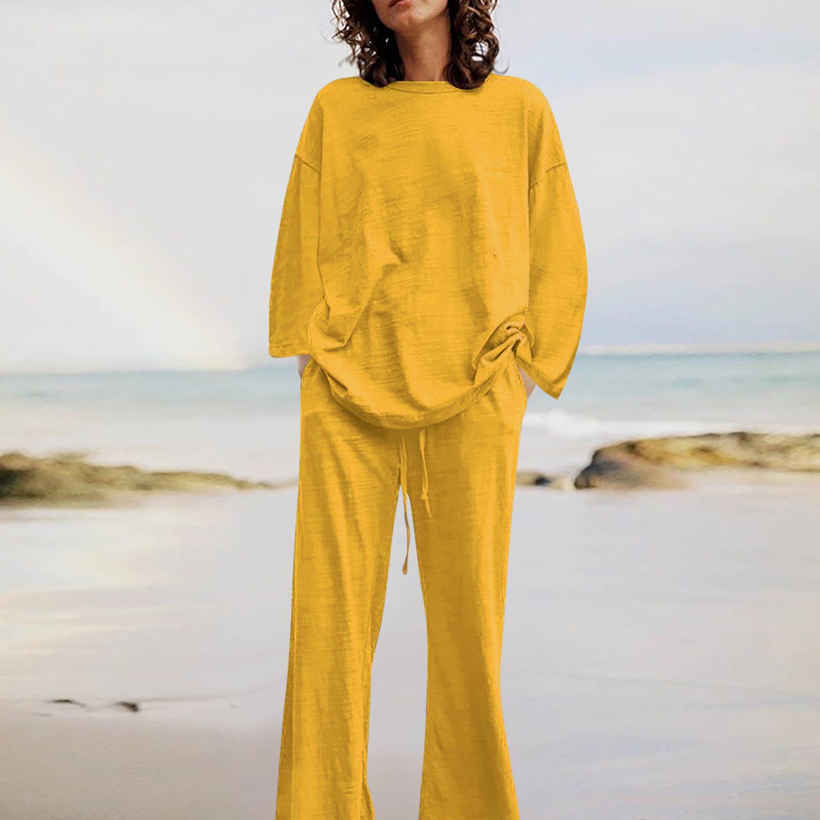 Women's 2-Piece Lounge Set - Soft Loose Shirt & Comfortable Pants - Cozy Fall Outfits for Women | Perfect for Relaxing at Home, Lounging or Casual Wear
