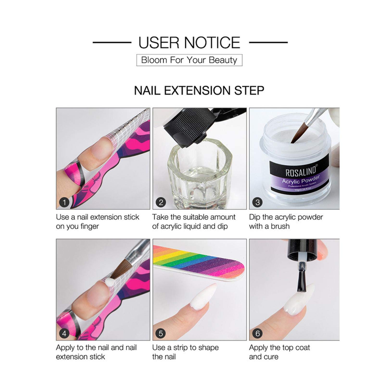 Professional Acrylic Dip Powder Nails Kit - Complete Starter Set with Acrylic Liquid for Nail Extension & Carving | DIY Manicure & Nail Care System | Perfect for Salon, Home Use & Daily Nail Maintenance