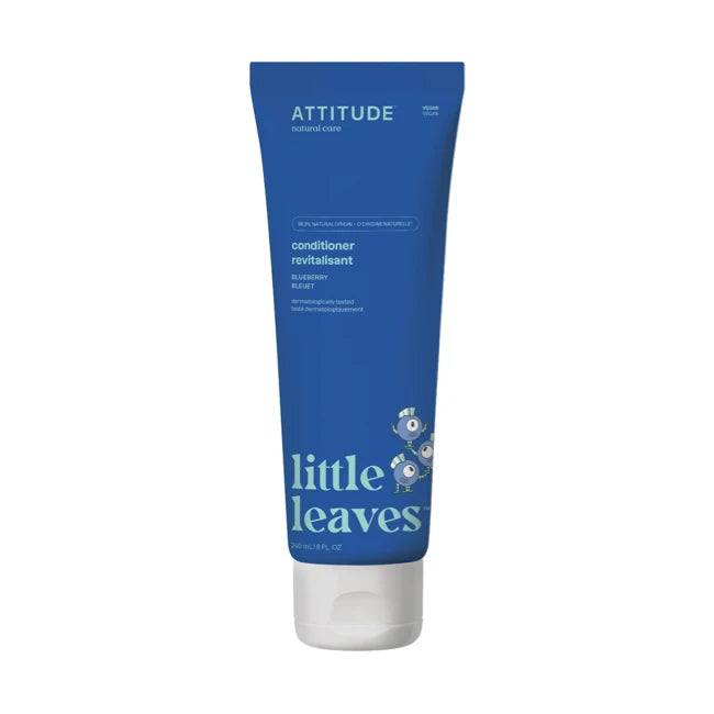 Attitude Little Leaves Natural Baby Conditioner - Blueberry Scent, 240ml | Gentle & Tear-Free Formula for Sensitive Skin | Perfect for Daily Baby Hair Care
