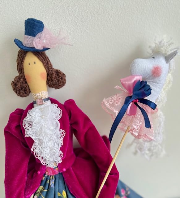 Tilda Mademoiselle Adelina Handmade Rag Doll - Regency & Rococo French Court Style Art Doll | Romantic Princess Gift for Girls | Perfect for Tea Parties, Nursery Decor & Collectible Displays