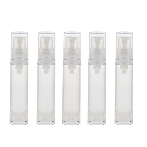 Bothyi 5pcs 5ml/8ml/12ml/15ml Refillable Empty Travel Bottles for Lotion, Shampoo, Conditioner & Cosmetics - Leak Proof Mini Containers for Toiletries, Perfect for Air Travel, Gym & Home Organization