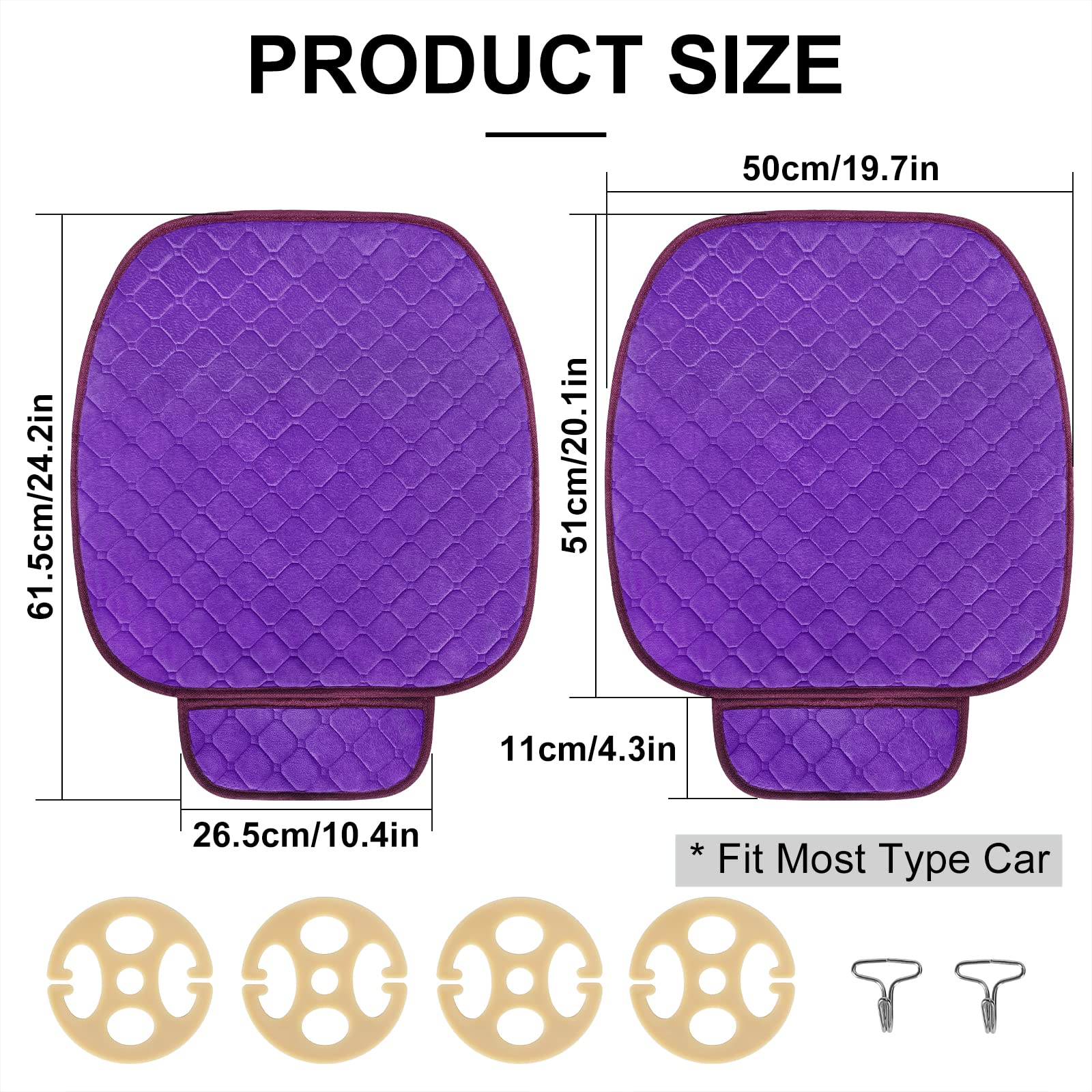 SurpassMe Universal Car Seat Covers - Comfortable Front Seat Protectors with Storage Pockets for Cars, SUVs, Trucks & Vans | Durable Padded Interior Accessories for Daily Commute & Road Trips