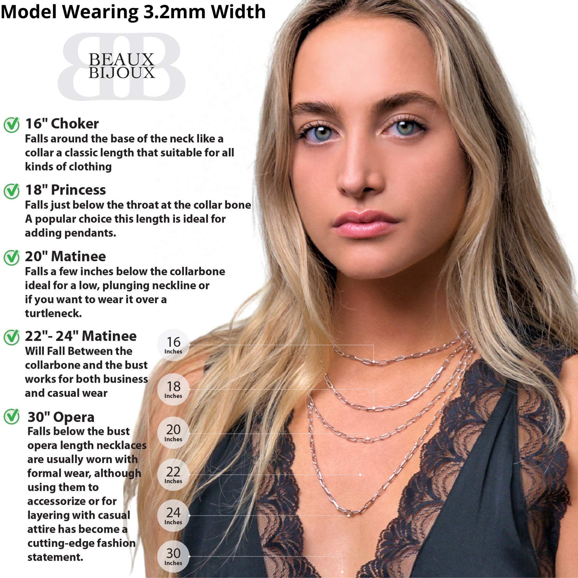 Beaux Bijoux Paperclip Chain Necklace for Women - Sterling Silver & 14k Gold Plated Trendy Layering Necklace | Adjustable Width & Length | Italian Crafted Fine Jewelry | Perfect for Everyday Wear, Layering & Special Occasions