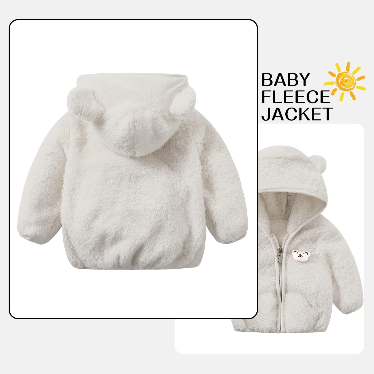 Baby Boys & Girls Fleece Jacket - Winter Coat for Toddlers & Kids - Warm & Cozy Sweater for Outdoor Play & Cold Weather