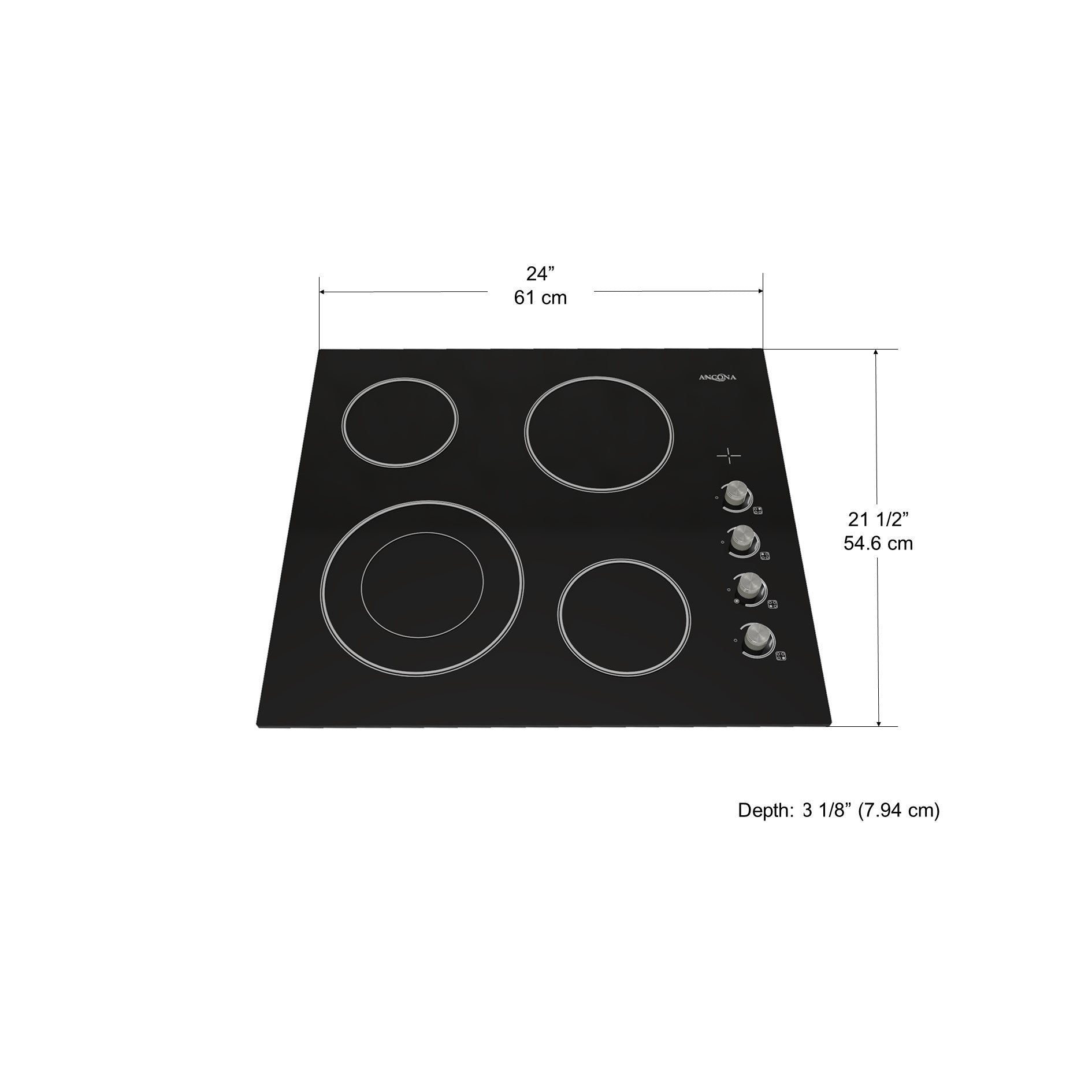 24 Inch European Radiant Ceramic Cooktop - Built-in Glass Stovetop for Modern Kitchens | Perfect for Baking, Boiling & Simmering | Easy-to-Clean Smooth Surface