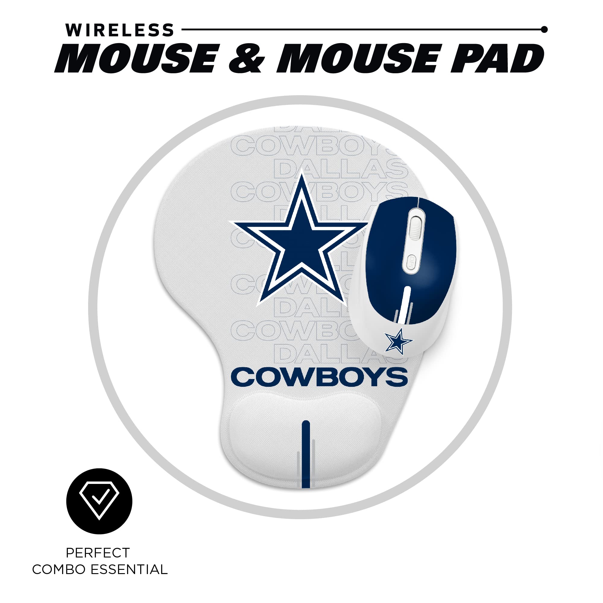 SOAR NFL Tennessee Titans Wireless Gaming Mouse with Mouse Pad - Officially Licensed, Ergonomic Design for PC & Laptop - Perfect for Gaming, Office Work & Titans Fans Collection