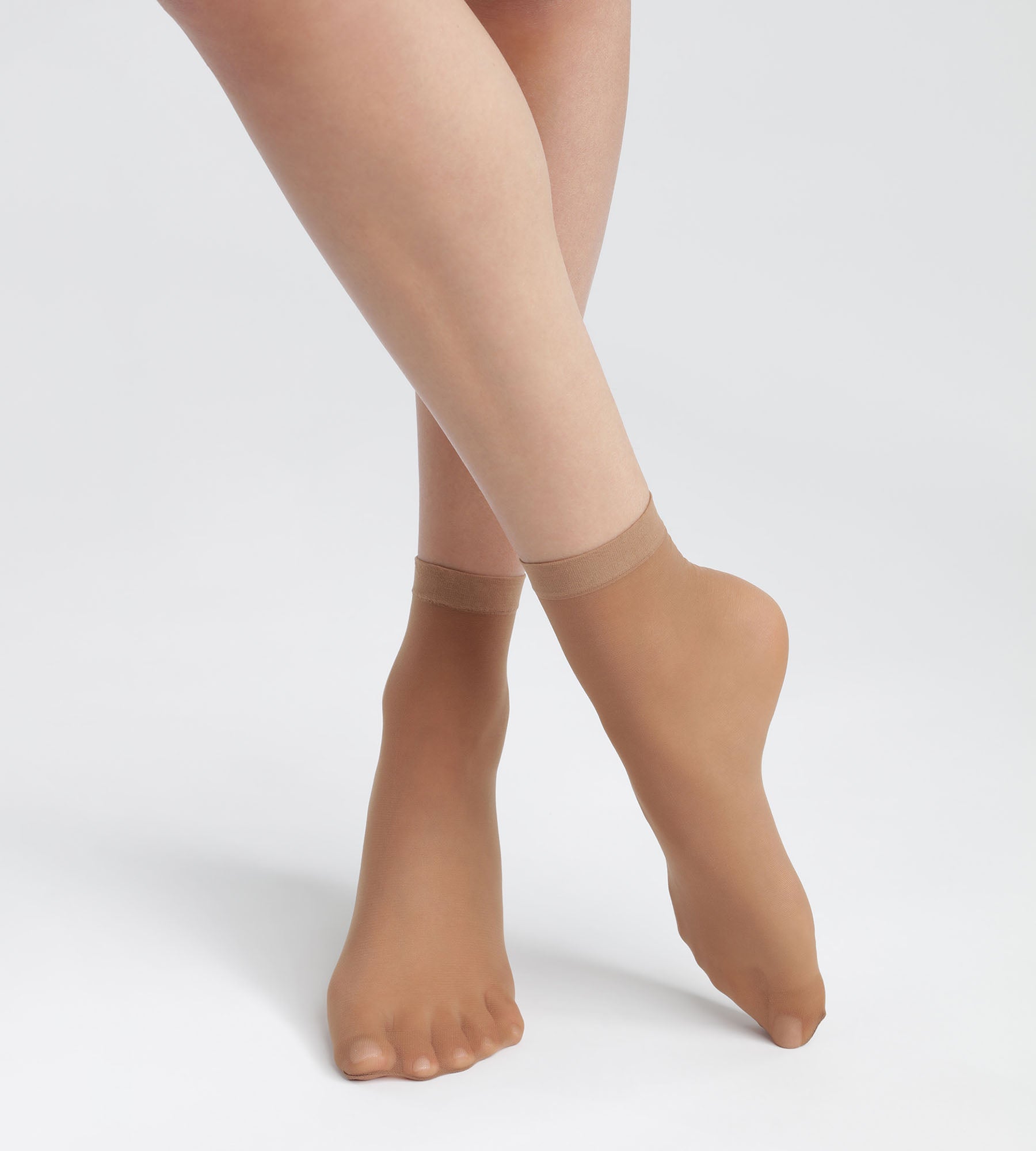 2 Pairs of Recycled Semi-Opaque Socks in Cinnamon - Women's Comfortable Casual Crew Socks for Everyday Wear, Work & Lounge