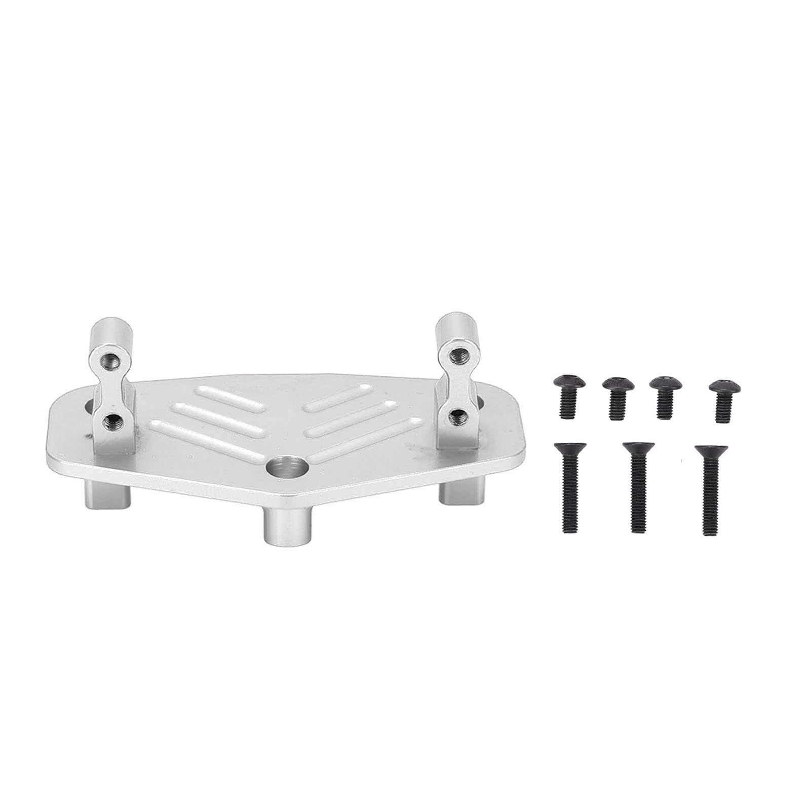 High-Performance Uxsiya 1/8 Steering Servo Mount Base - Anodized Aluminum Alloy for Losi LMT Truck (Silver) | Durable & Lightweight Servo Mount Seat | Perfect for RC Car Upgrades & Off-Road Racing
