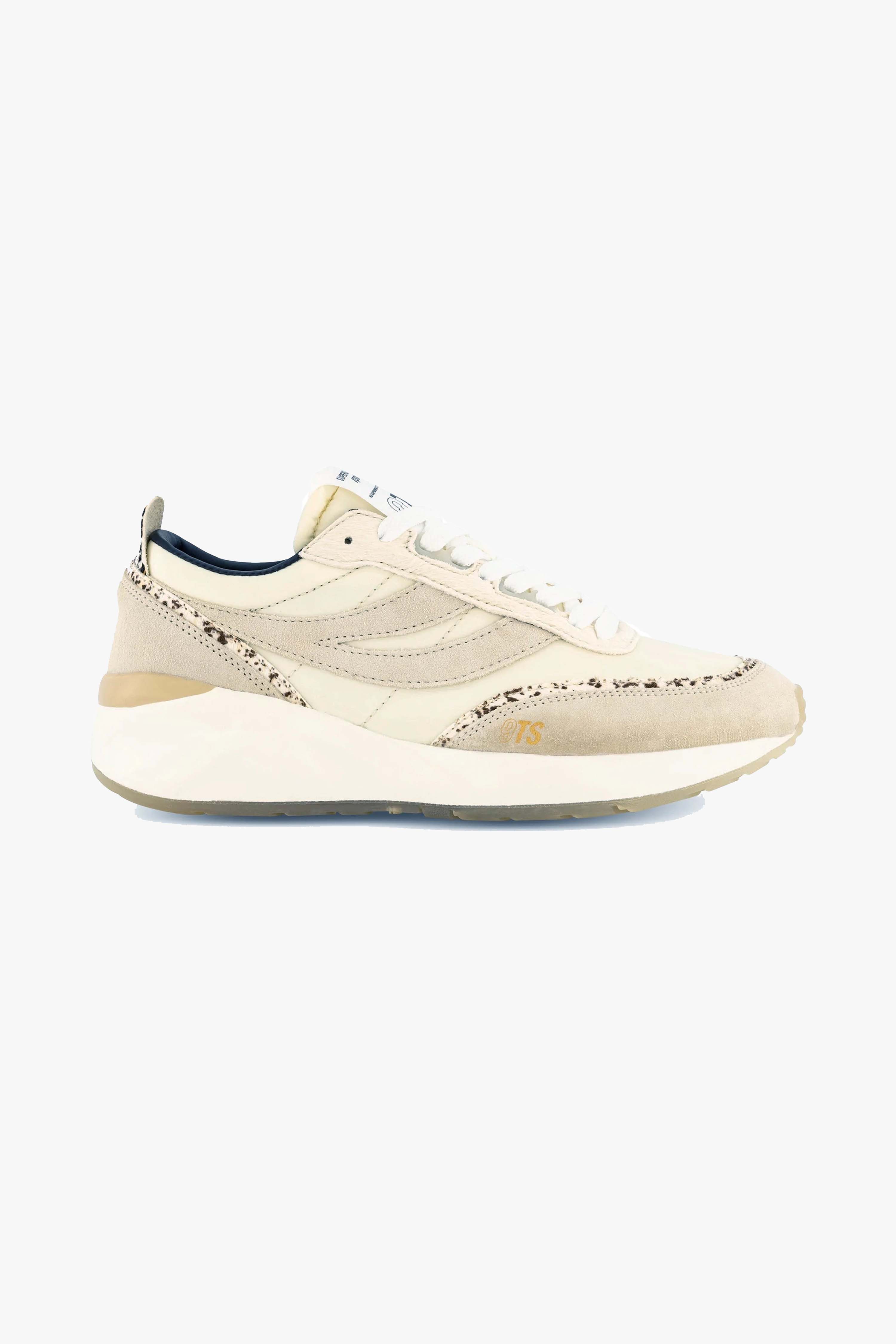 Beige 9TS Slim Calfhair Trainers for Men - Premium Leather Sneakers with Stylish Details | Perfect for Casual Wear, Office & Date Nights