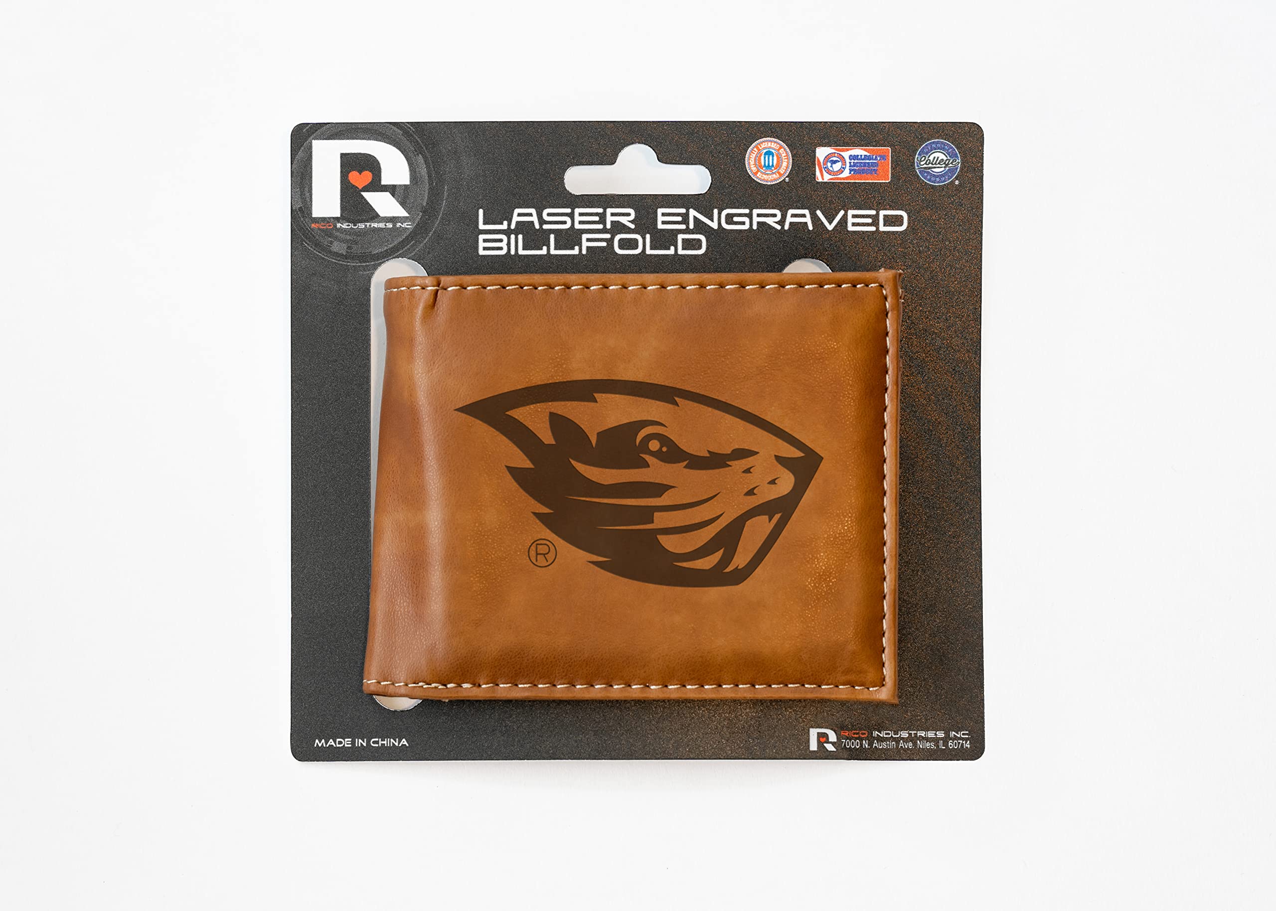 NCAA Laser Engraved Slim Billfold Wallet - Personalized College Sports Gift for Men - Perfect for Game Day & Everyday Use