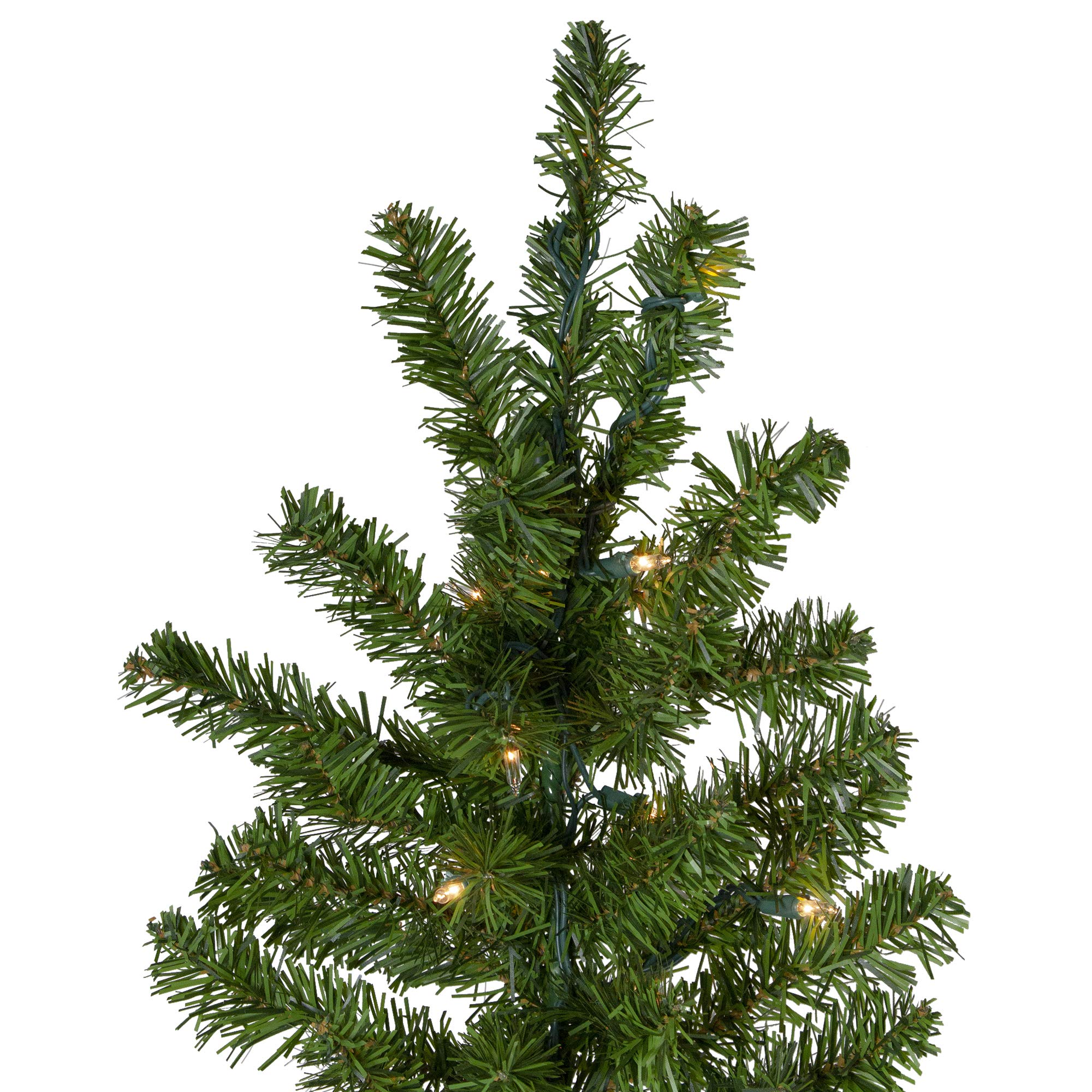 7.5' Pre-Lit Artificial Canadian Pine Christmas Wall Tree with Clear Lights - Space Saving Holiday Decor for Small Apartments, Dorms & Offices