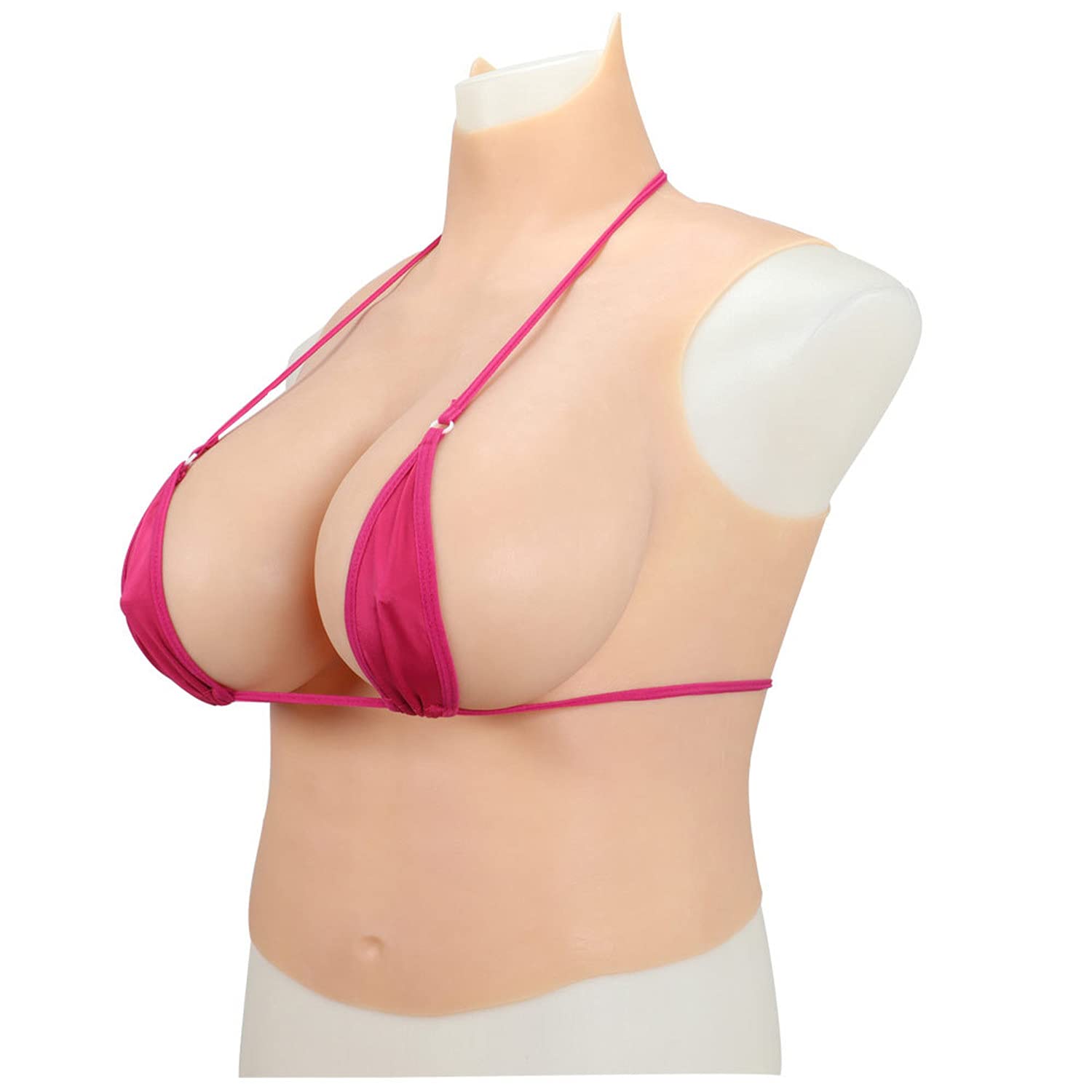 WZFANJIJ Half-Body Silicone Breast Plates C-I Cup - Realistic Transgender Breast Forms for Crossdressers & Mastectomy Patients - Natural Looking Silicone Breastplate (Color 3#Silicone-I) - Perfect for Cosplay, Drag Shows & Gender Affirmation