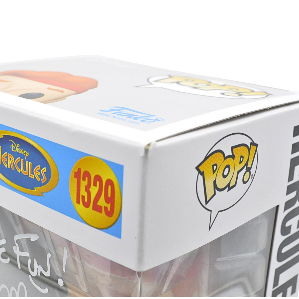 Mike Becker Signed Hercules Pop! Vinyl Figure #1329 - 2023 WonderCon Exclusive - JSA Certified - Collectible for Disney Fans & Comic Con Enthusiasts