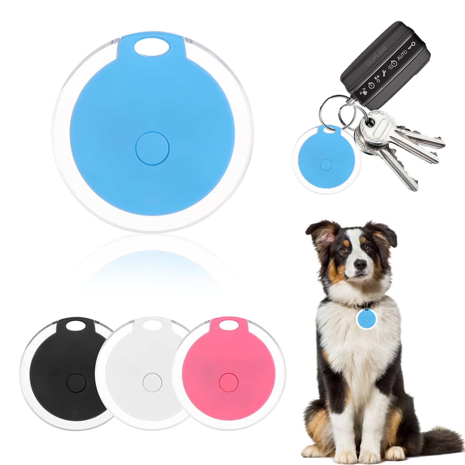 Portable GPS Tracker for Dogs & Items - Bluetooth Anti-Lost Device with App Control for Pets, Luggage, Wallets, Keys & Phones | No Monthly Fee | Ideal for Travel, Hiking & Daily Use (Blue)