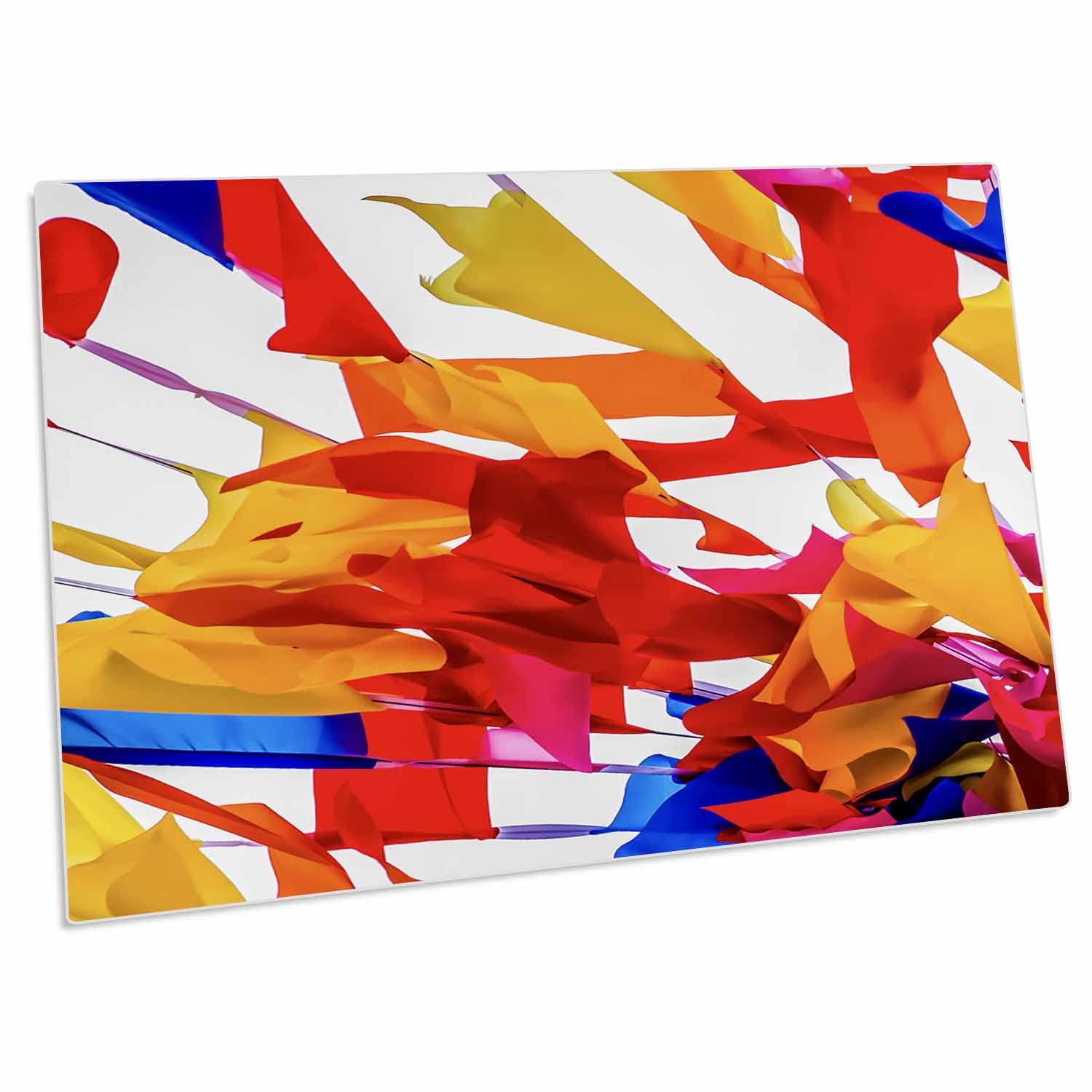 3D Rose Colorful Flags Desk Pad Place Mats with White Background - Non-Slip Table Protector for Dining, Office, or Home Decor (dpd-265520-1) - Perfect for Parties, Holidays, and Everyday Use