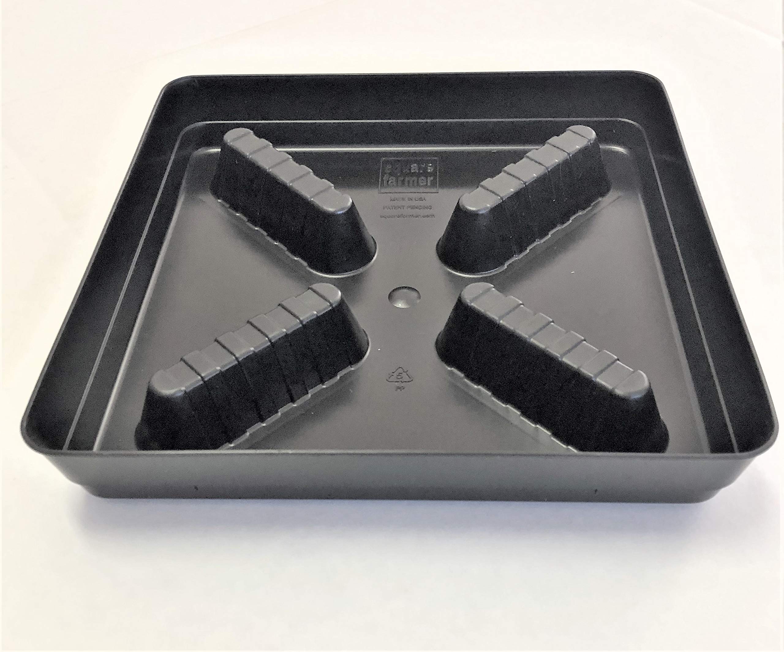 50-Pack 13-Inch Square Plastic Plant Saucers with Riser - Indoor & Outdoor Pot Drain Trays for Potted Plants, Flowers, and Gardening - Durable Water Drip Catcher for Decks, Patios, and Greenhouses
