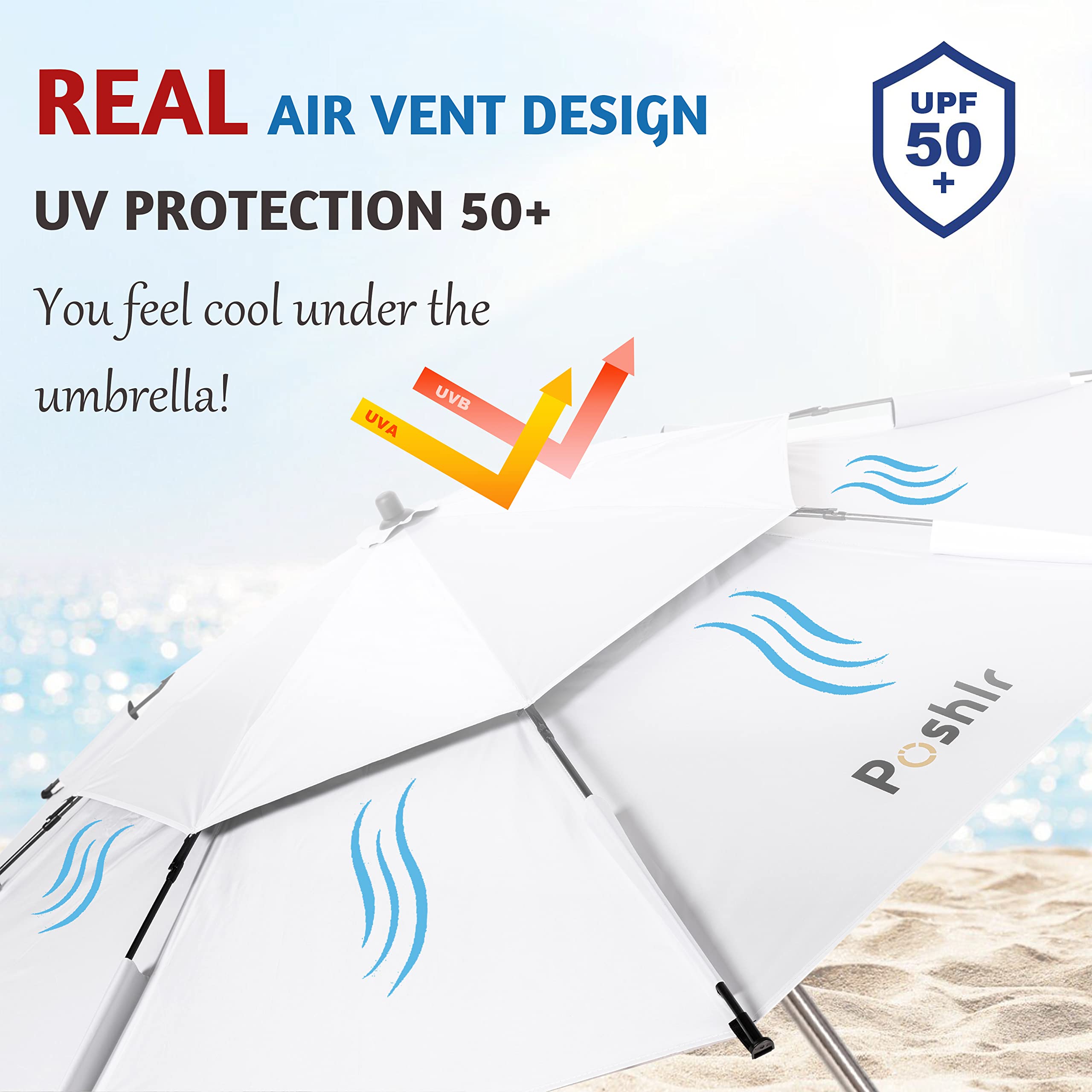 **Heavy Duty Windproof Beach Umbrella with Sand Anchor & UV Protection - Portable Large Sun Shade for Travel, Picnics, and Outdoor Activities**    *(Optimized for SEO, includes use cases: travel, picnics, outdoor activities)*
