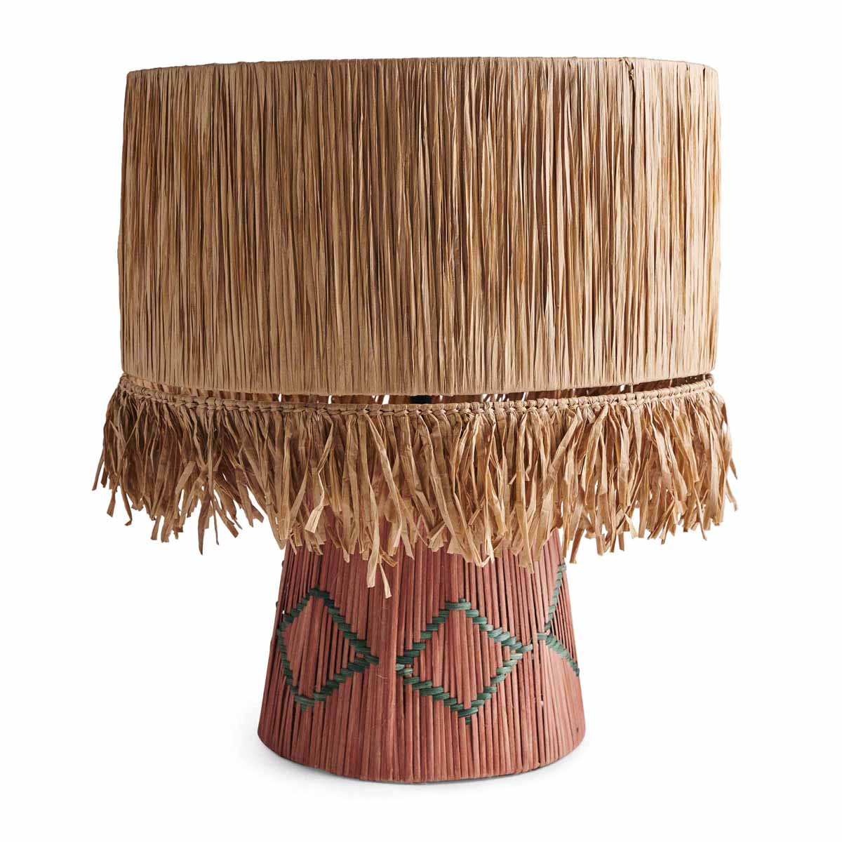 Kip Co Como Rafia Lamp - Handwoven Natural Fiber Pendant Light for Boho, Coastal & Farmhouse Decor - Perfect for Living Room, Bedroom & Dining Room Lighting