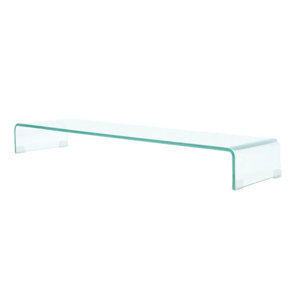 Premium Clear Glass Monitor Stand Riser - 39.4