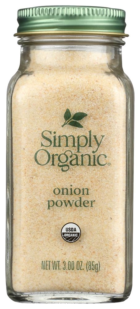 Organic White Onion Powder - Simply Organic, 3 oz Bottle (Pack of 2) | USDA Certified, Non-GMO, Gluten-Free | Perfect for Soups, Sauces & Seasoning Blends