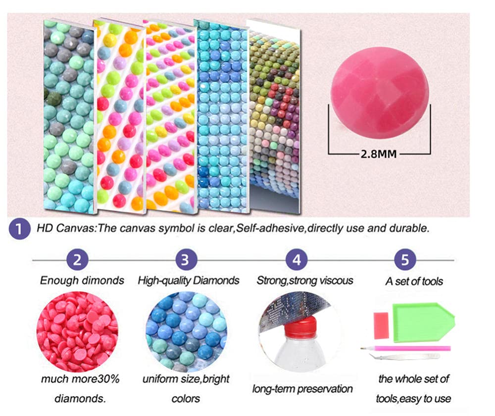 Diamond DIY Paintings Kits for Adults, 5D Diamond Art Ballet Dance, Square Drill Crystal Rhinestone Embroidery, DIY by Numbers Kit, Home Wall Decor, Gift for Women, Relaxation & Stress Relief 80x160cm