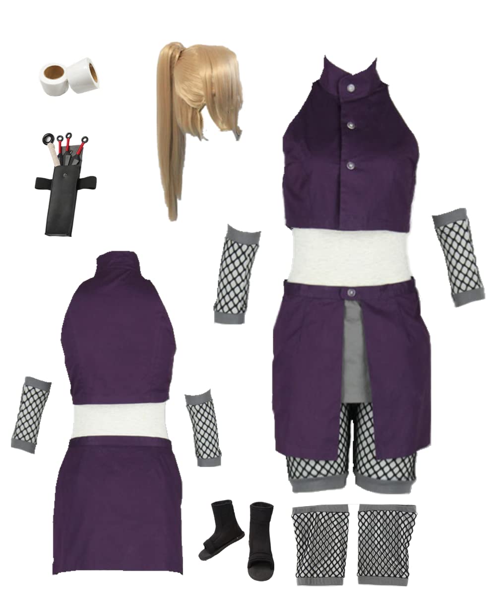 ZNZXYCOS Anime Yamanaka Ino Cosplay Costume - Purple Vest Dress Women's Suit for Halloween, Conventions & Cosplay Events | Naruto Shippuden Character Outfit