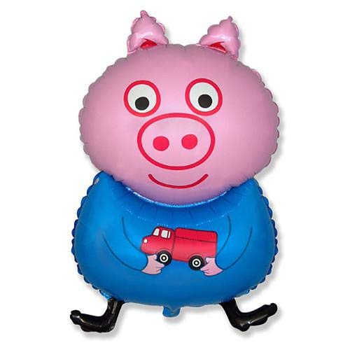 LOONBALLOON Farm Animal Balloons - 31 Inch Pig Blue Balloon for Birthday Parties, Baby Showers, and Farm-Themed Decorations